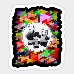 Funny Panda Family Sticker